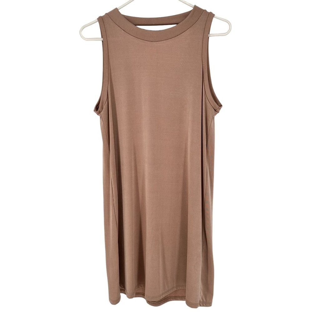 Cherish Women's Small Dress Made USA Brown Neutral Sleeveless